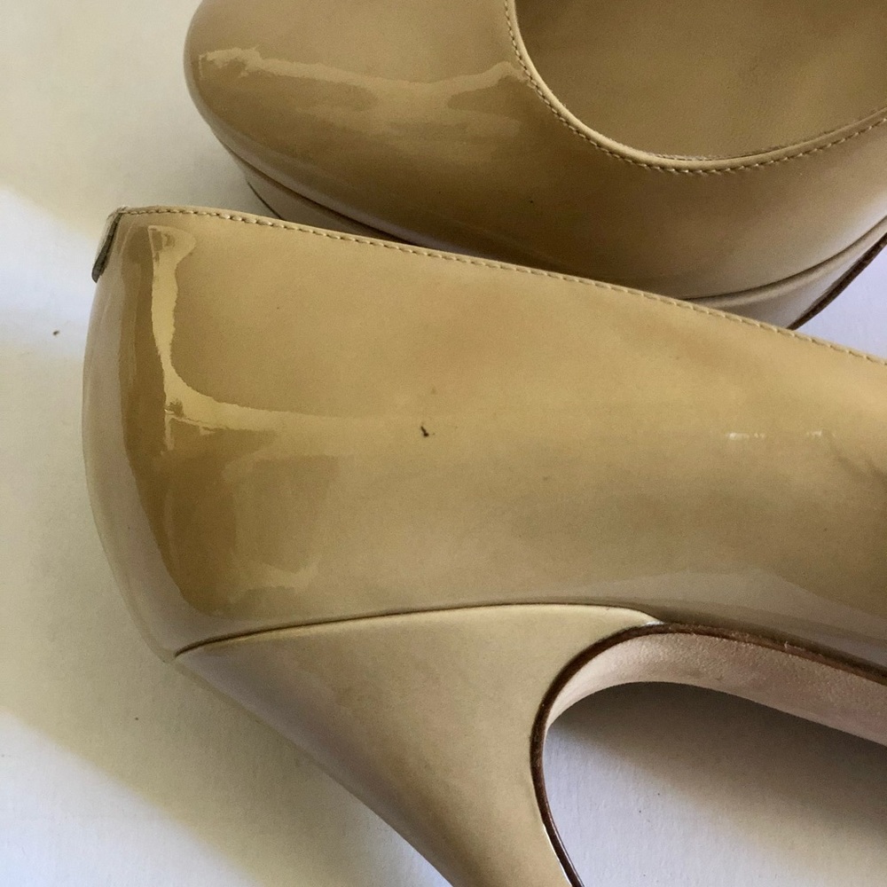 Jimmy Choo Cosmic Patent Nude Platform Pumps - Picture 11 of 13